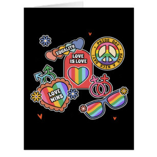 LGBT+pride. Love is love, equality, Pride day.card