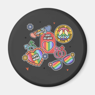 LGBT+pride. Love is love, equality, Pride day.  Magnet