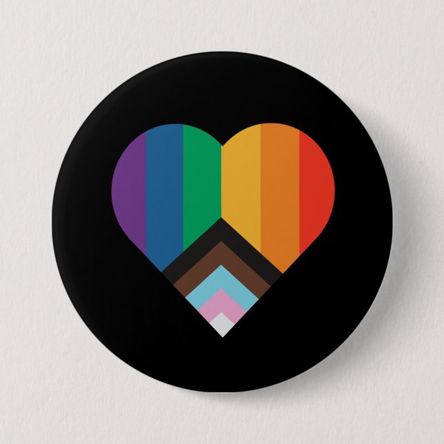 LGBT+pride love. Rainbow flag     3 Inch Round Button (Front)