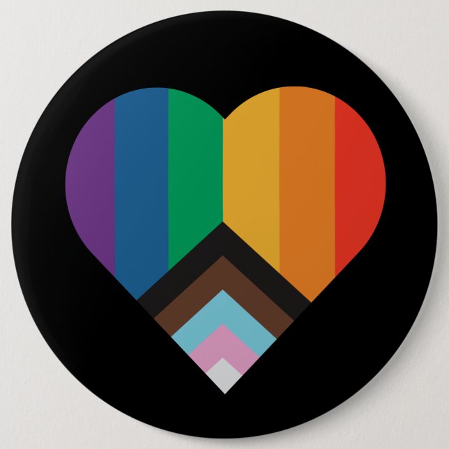 LGBT+pride love. Rainbow flag       6 Inch Round Button (Front)