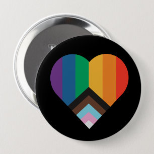LGBT+pride love. Rainbow flag Button