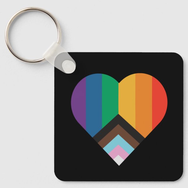 LGBT+pride love. Rainbow flag        Keychain (Front)