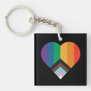 LGBT+pride love. Rainbow flag Keychain