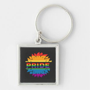 LGBT+Pride love. rainbow flower Button Magnet Bott Keychain
