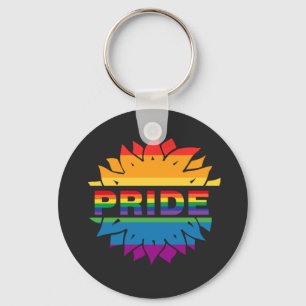 LGBT+Pride love. rainbow flower Button Magnet Bott Keychain