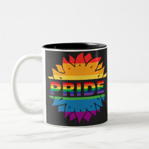 LGBT+Pride love. rainbow flower Coffee Mug