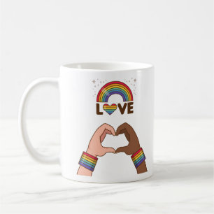 LGBT+Pride. Love rainbow. Heart. Coffee Mug