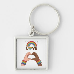 LGBT+Pride. Love rainbow. Heart.  Keychain