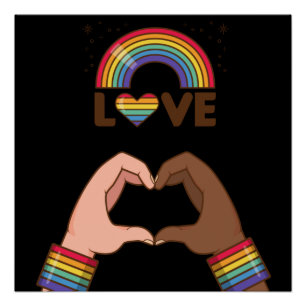 LGBT+Pride. Love rainbow. Heart. Poster