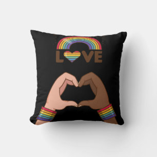 LGBT+Pride. Love rainbow. Heart. Throw Pillow
