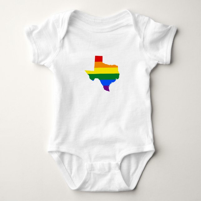 LGBT pride map of Texas Baby Bodysuit (Front)