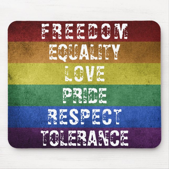 LGBT Pride Modern Rainbow Stripes Flag Mouse Pad (Front)