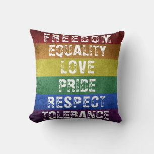 LGBT Pride Modern Rainbow Stripes Flag Throw Pillow