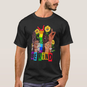 Lgbt Pride Month  Hand Sunflower Be Kind Sign Lang T-Shirt