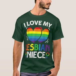 Lgbt Pride Month I Love Lesbian Niece Heart Design T-Shirt