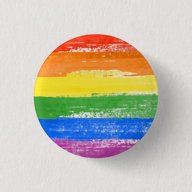 LGBT Pride Paint 1 Inch Round Button (Front)
