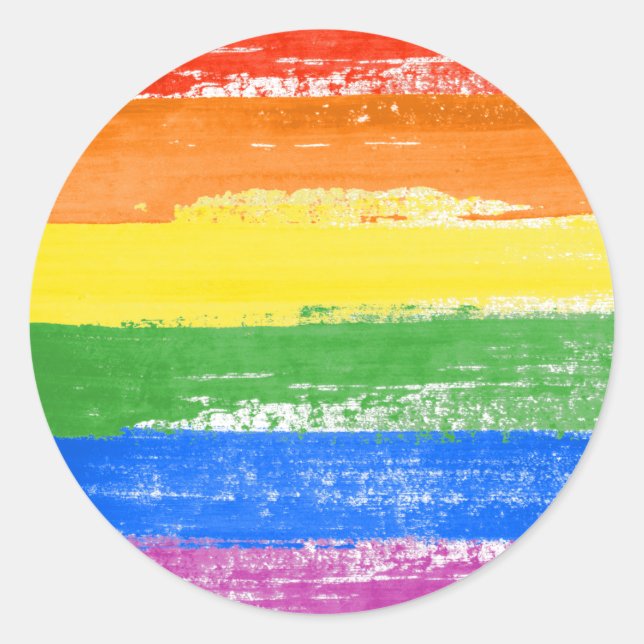 LGBT Pride Paint Classic Round Sticker (Front)