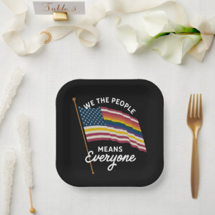LGBT Pride Parade We The People Means Everyone Paper Plate