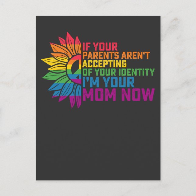 LGBT Pride Parents Accepting Im Your Mom Now Gay Invitation Postcard (Front)