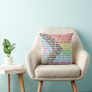 LGBT Pride Professions Word Cloud White Throw Pillow