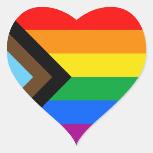 LGBT PRIDE (Progress Pride) Heart Sticker