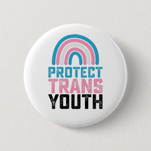 LGBT Pride Protect Trans Transgender Youth Kids 2 Inch Round Button