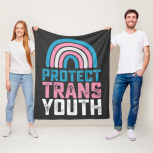 LGBT Pride Protect Trans Transgender Youth Kids Fleece Blanket