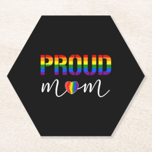 Lgbt Pride Proud Mom Paper Coaster
