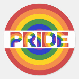 LGBT Pride Psychedelic Geometric Rainbow Bullseye Classic Round Sticker