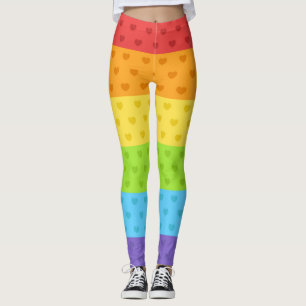 LGBT Pride Rainbow Colour Hearts Leggings