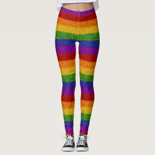 LGBT Pride Rainbow Colour Knitting Pattern Leggings