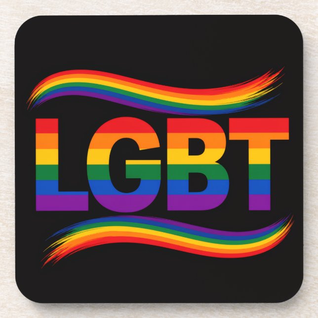 LGBT Pride Rainbow Design Coaster (Front)