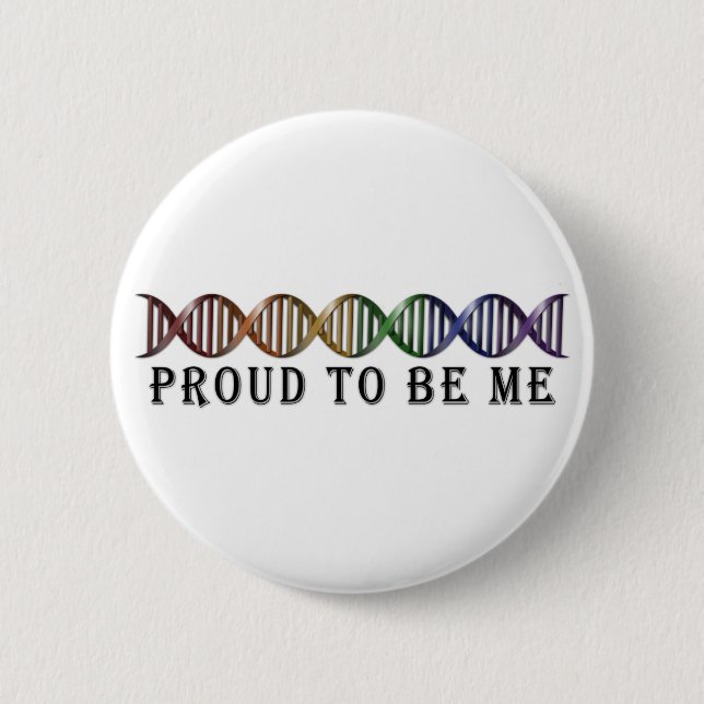 LGBT Pride Rainbow DNA 2 Inch Round Button (Front)