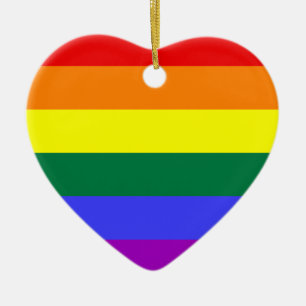 LGBT Pride Rainbow Flag Ceramic Ornament