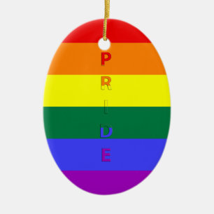 LGBT Pride Rainbow Flag Ceramic Ornament