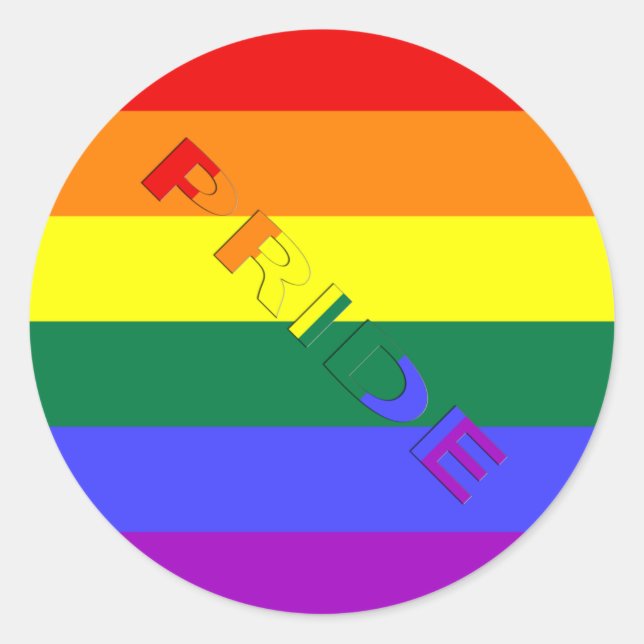LGBT Pride Rainbow Flag Classic Round Sticker (Front)