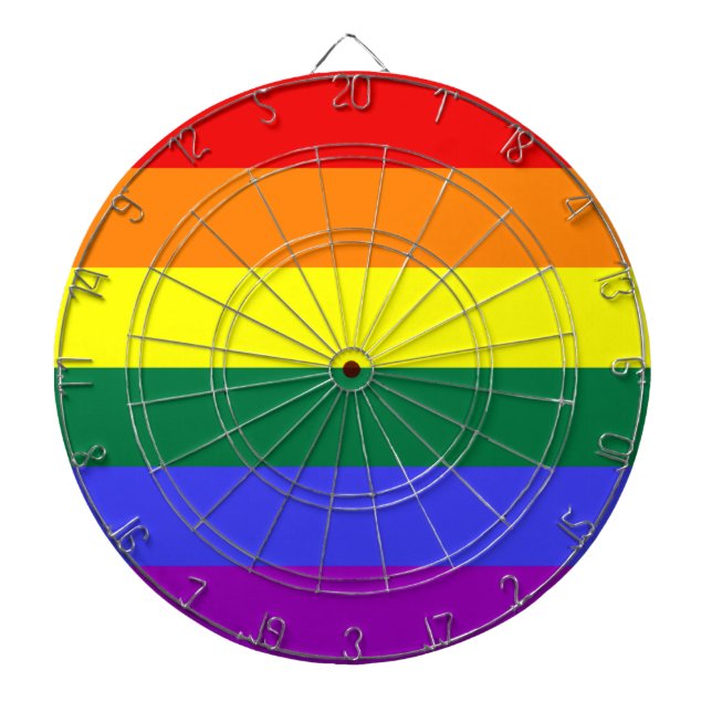 LGBT Pride Rainbow Flag Dartboard (Front)