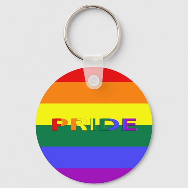 LGBT Pride Rainbow Flag Keychain (Front)