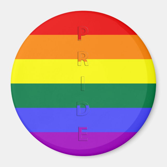 LGBT Pride Rainbow Flag Magnet (Front)