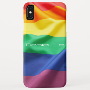 LGBT Pride Rainbow Flag Personalized Name iPhone XS Max Case