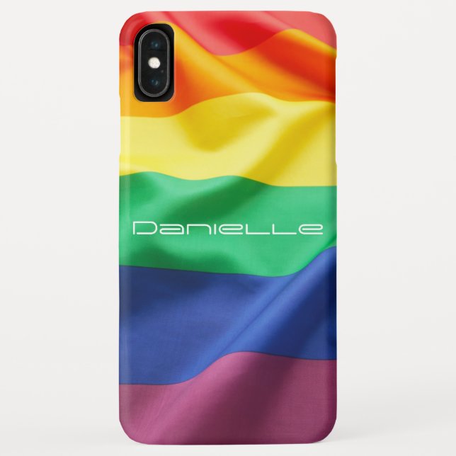 LGBT Pride Rainbow Flag Personalized Name Case-Mate iPhone Case (Back)