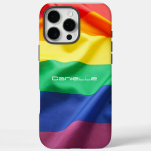 LGBT Pride Rainbow Flag Personalized Name iPhone 16 Pro Max Case