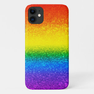 LGBT Pride Rainbow Glitter Stripes Sparkles iPhone 11 Case