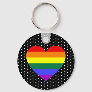 LGBT Pride Rainbow Heart Keychain