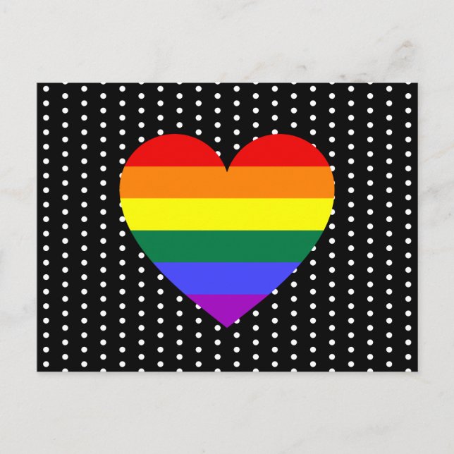 LGBT Pride Rainbow Heart Postcard (Front)