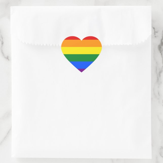 LGBT Pride Rainbow Heart Sticker (Bag)