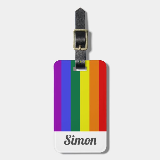 Lgbt Pride Rainbow Personalized Luggage Tag (Front Vertical)