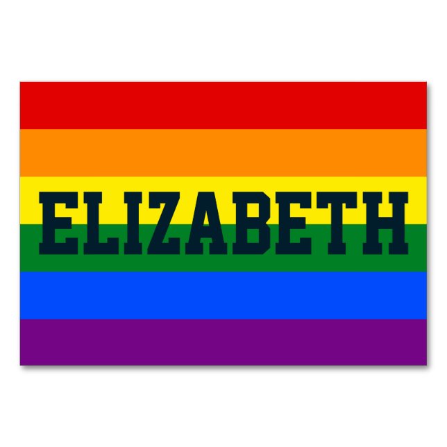LGBT Pride Rainbow Place Card (Front)