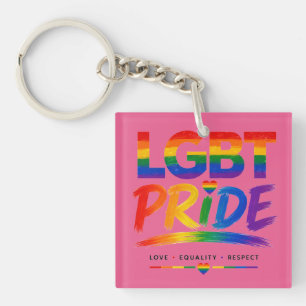 LGBT Pride Rainbow Typography Keychain