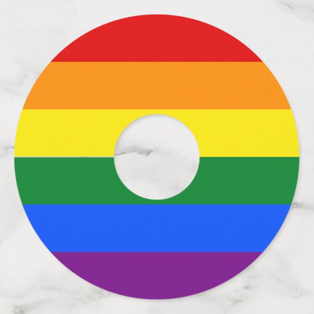 LGBT Pride Rainbow Wine Glass Tag (Front)